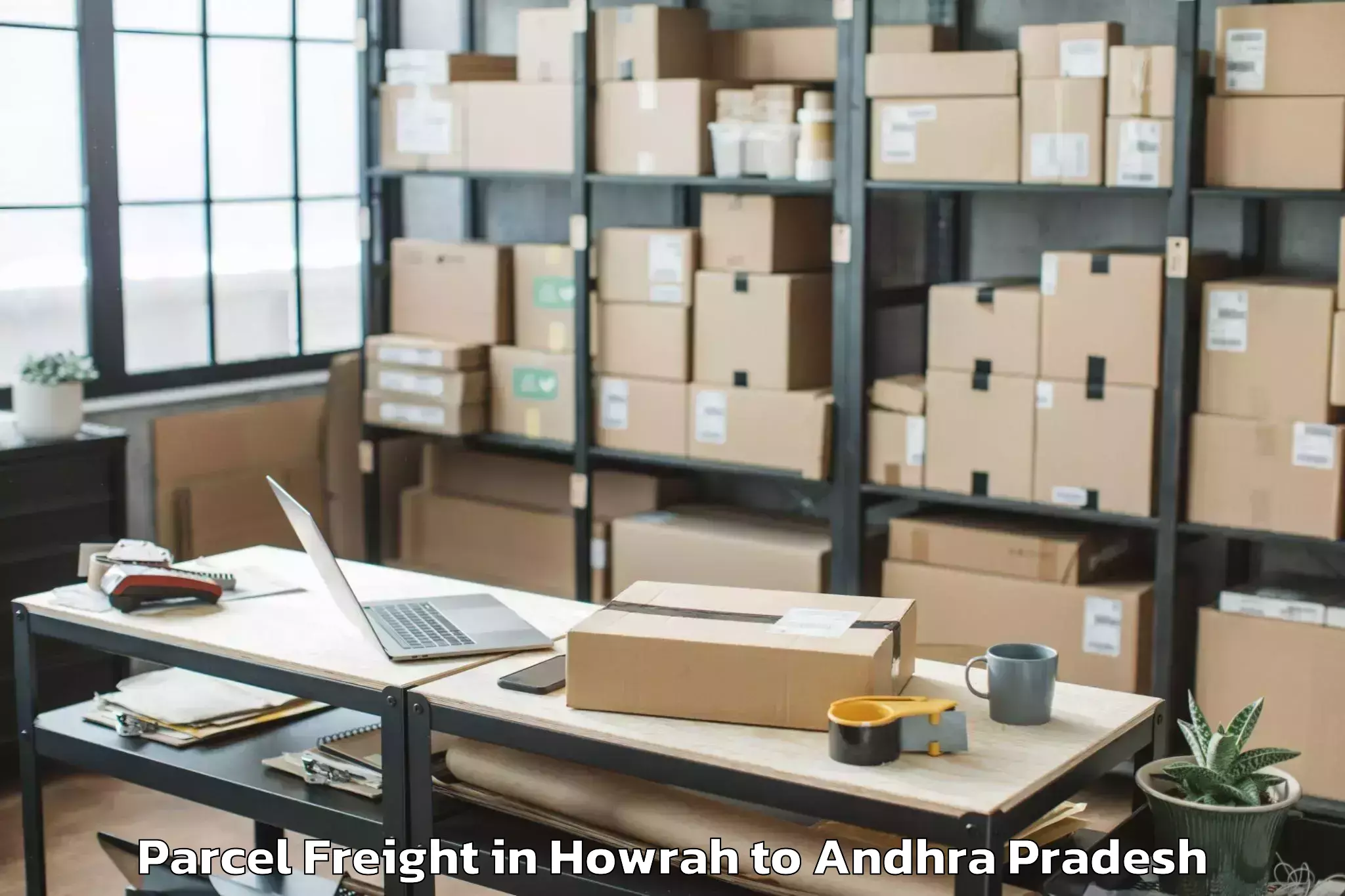 Top Howrah to Ongole Parcel Freight Available